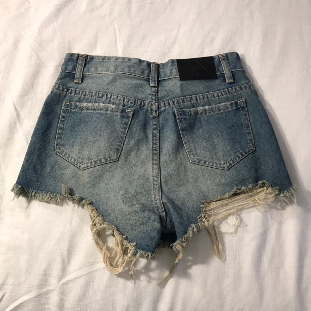 Unif Double Zipper Distressed Shorts Size 27 - image 6
